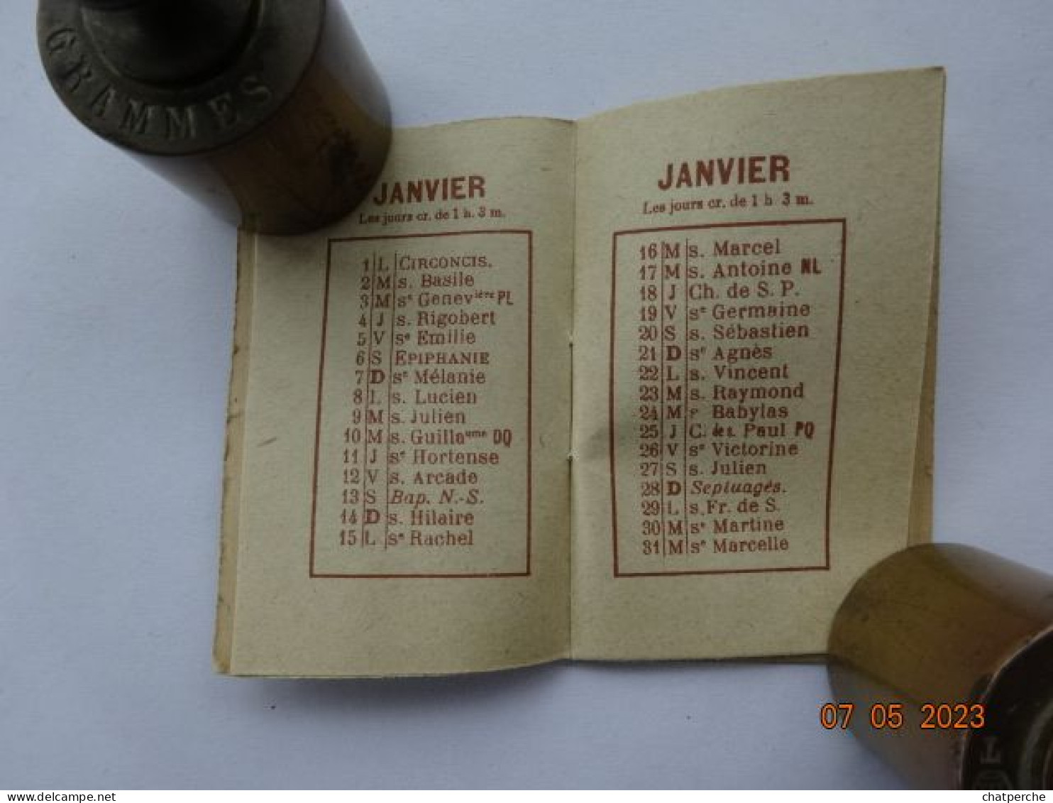 CALENDRIER 1923 FLEURS - Petit Format : 1921-40