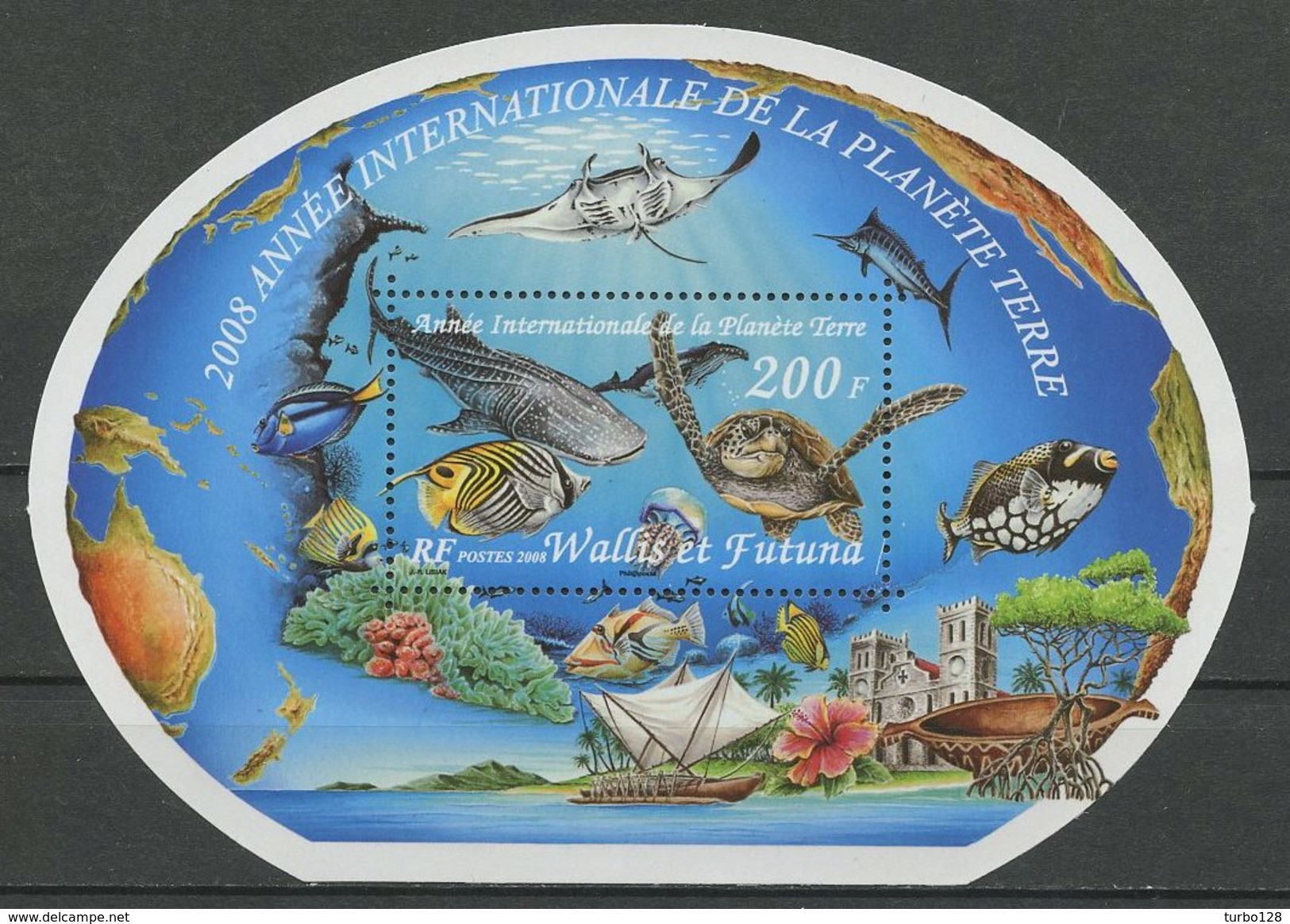 WALLIS FUTUNA Bloc N° 24 ** Neuf MNH Superbe Poissons Baleine Bateaux Fishes Whale Boats Ships Tortue Turtle - Blocks & Sheetlets