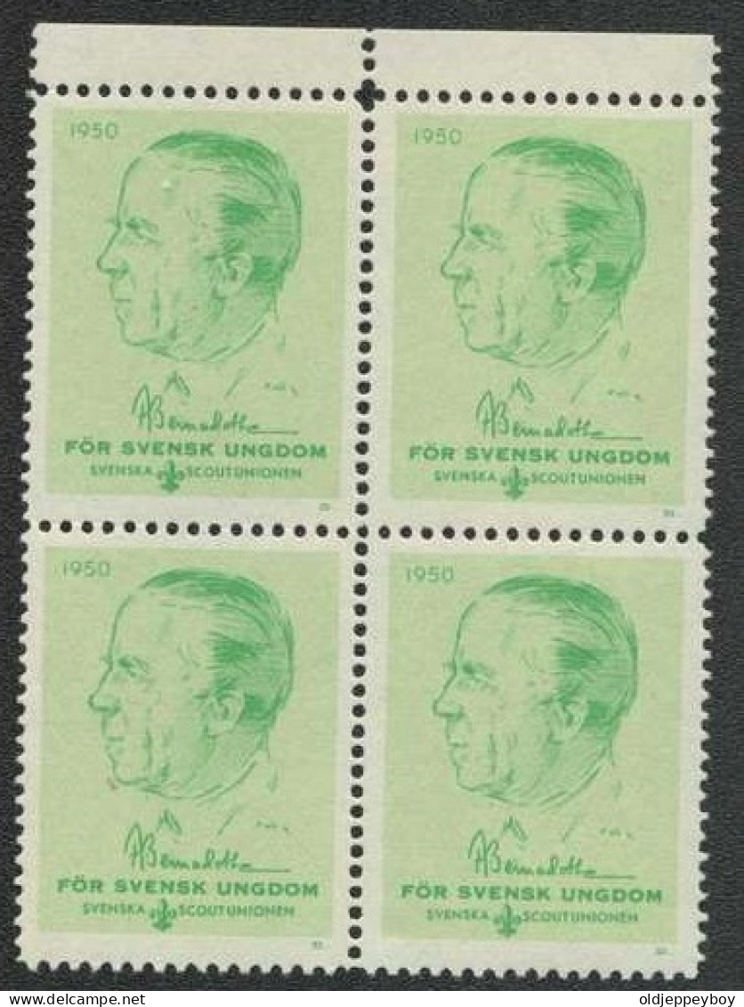 1951 MNH** BLOCK JAMBOREE SVENSKA Sweden Scoutunionen Boy Scouts Scoutism Jamboree Powell Pfadfinder CINDERELLA SCOUTING - Unused Stamps