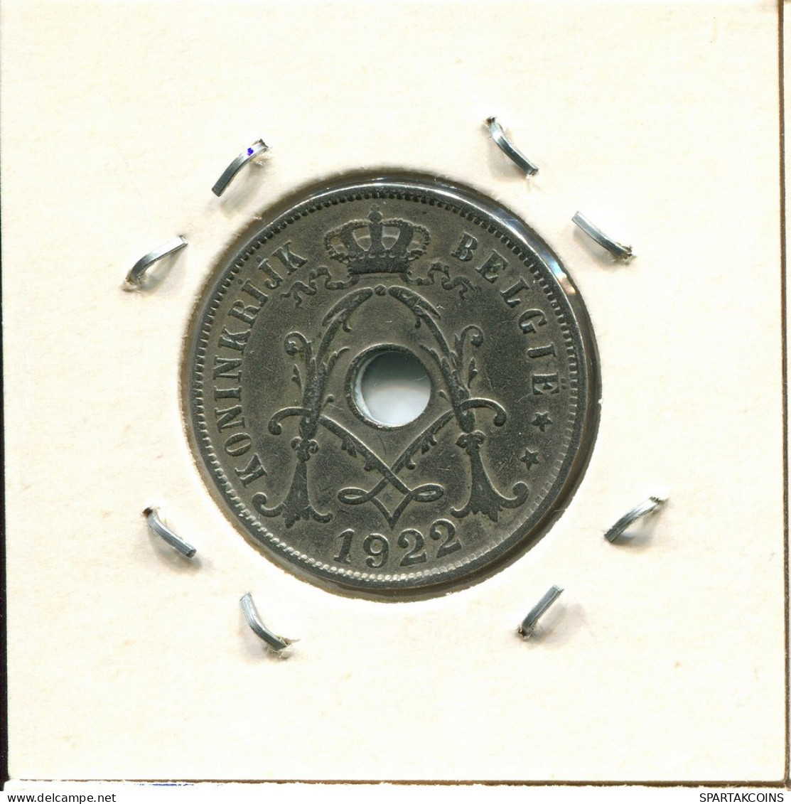 25 CENTIMES 1922 DUTCH Text BÉLGICA BELGIUM Moneda #BA307.E - 25 Cent