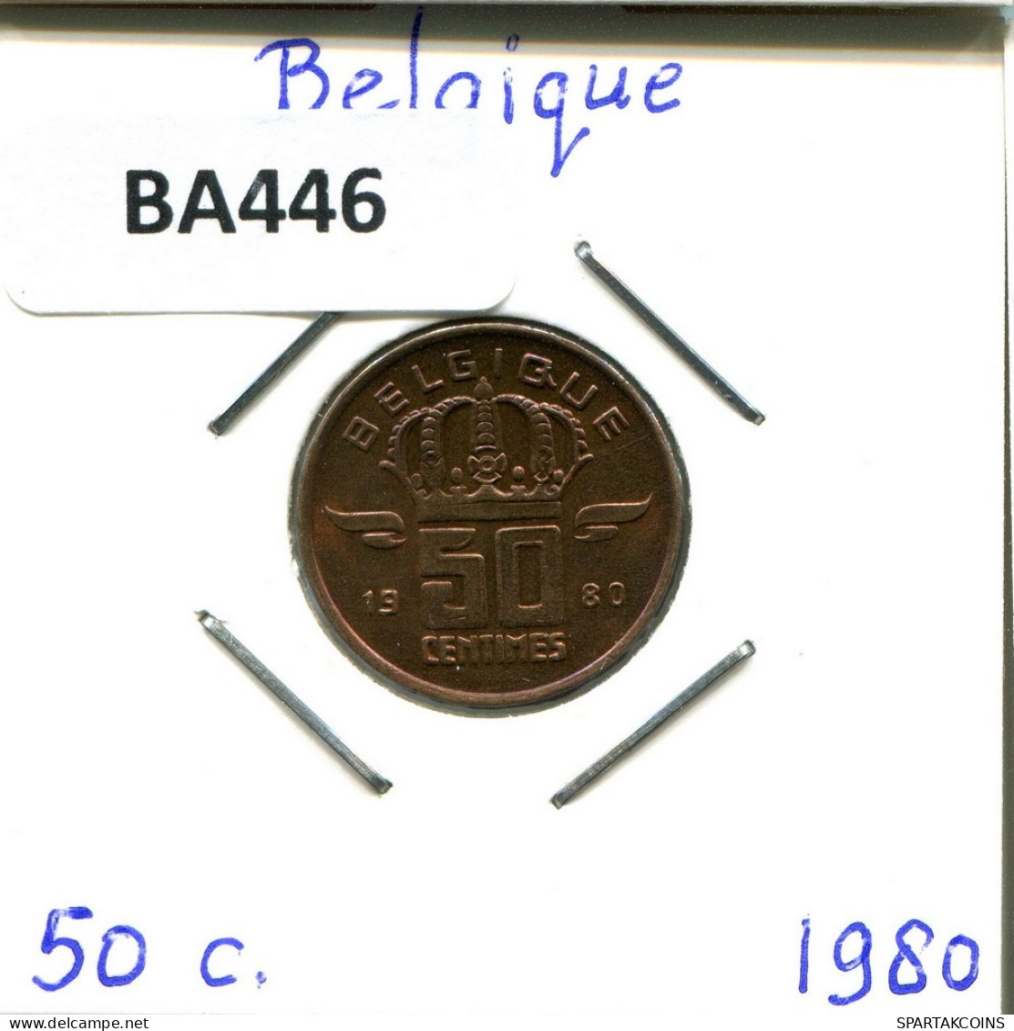 50 CENTIMES 1980 FRENCH Text BÉLGICA BELGIUM Moneda #BA446.E - 50 Centimes