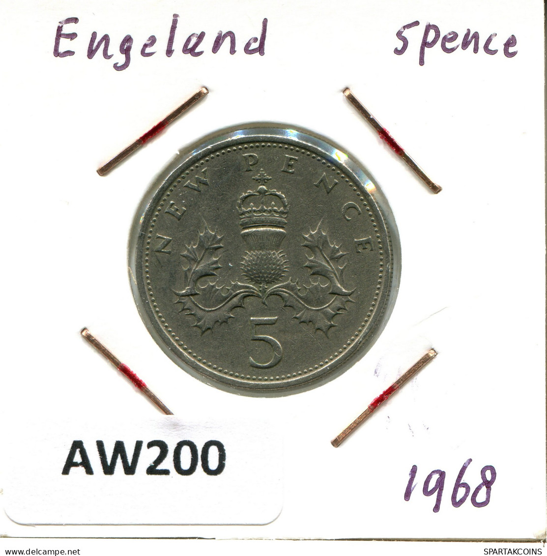 5 NEW PENCE 1968 UK GBAN BRETAÑA GREAT BRITAIN Moneda #AW200.E - Autres & Non Classés