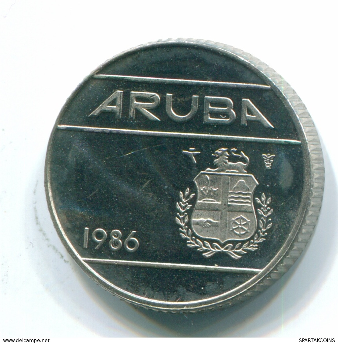 10 CENTS 1986 ARUBA (NEERLANDÉS NETHERLANDS) Nickel Colonial Moneda #S13624.E - Aruba