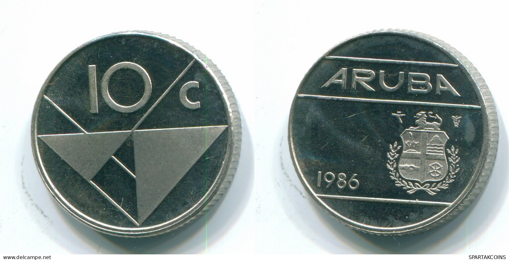 10 CENTS 1986 ARUBA (NEERLANDÉS NETHERLANDS) Nickel Colonial Moneda #S13624.E - Aruba