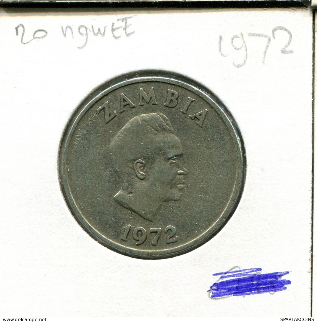20 NGWEE 1972 ZAMBIA Moneda #AT073.E - Zambie