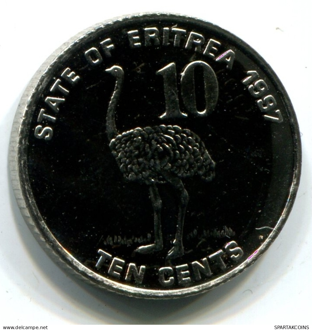 10 CENTS 1997 ÉRYTHRÉE ERITREA UNC Bird Ostrich Pièce #W11334.F - Erythrée