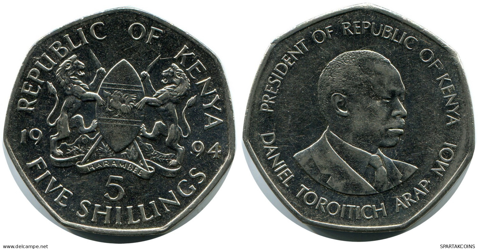 5 SHILLINGS 1994 KENYA Pièce #AZ208.F - Kenya