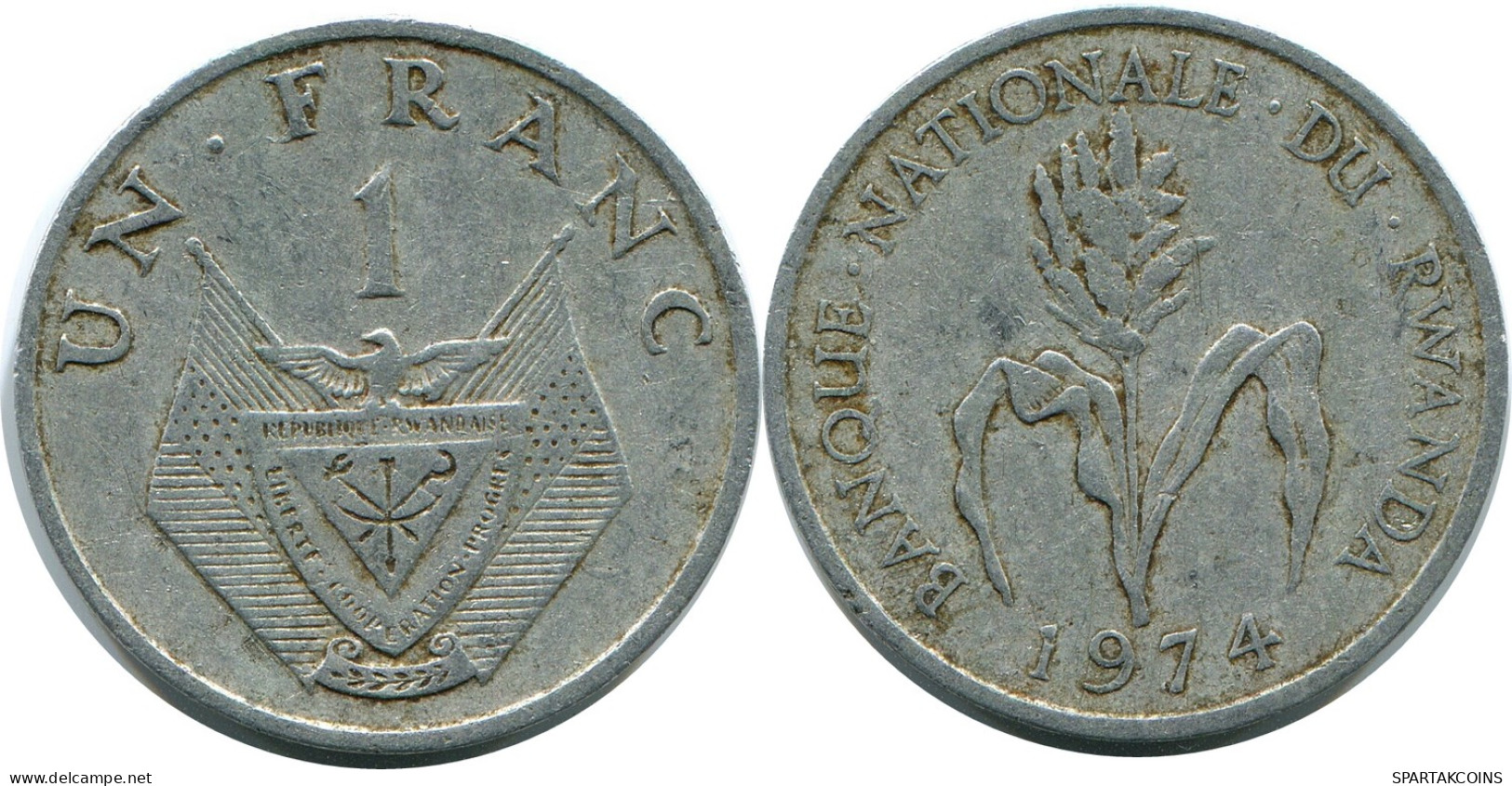1 FRANC 1974 RWANDA (RUANDA) Pièce #AP921.F - Rwanda