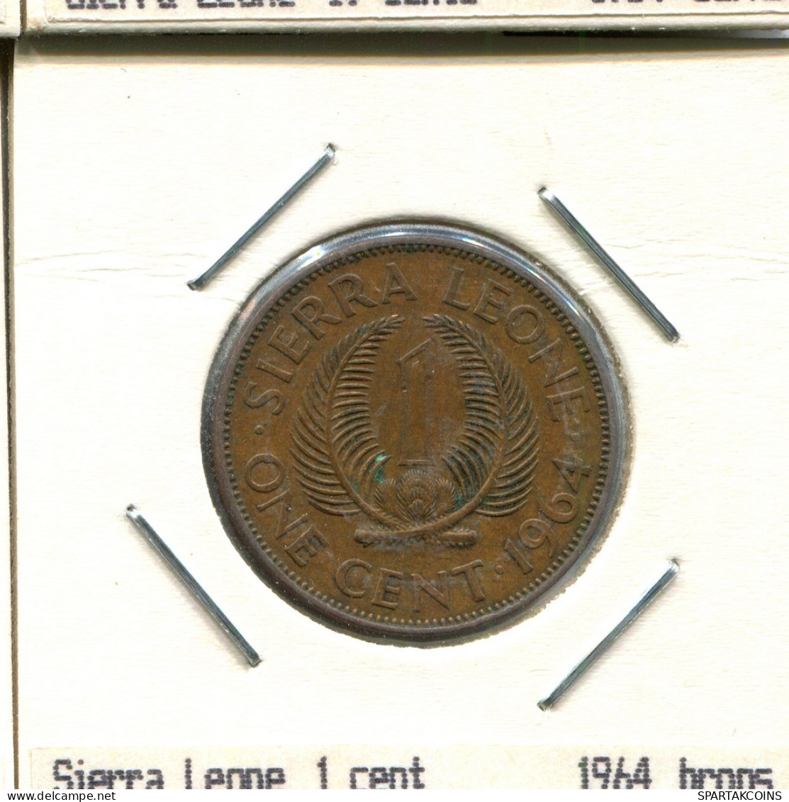 1 CENT 1964 SIERRA LEONE Pièce #AS385.F - Sierra Leona