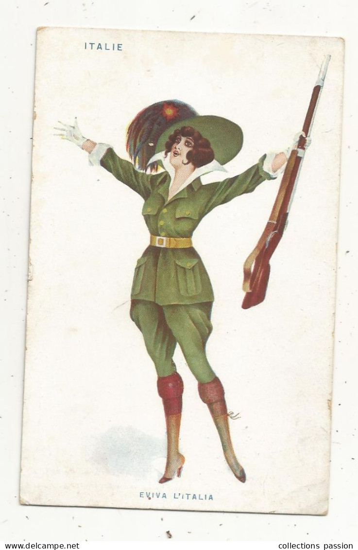 Cp, Militaria , Les Femmes Soldat , ITALIE, Fantaisies Trichromes A. Noyer , Série N° 9; Vierge - Personen