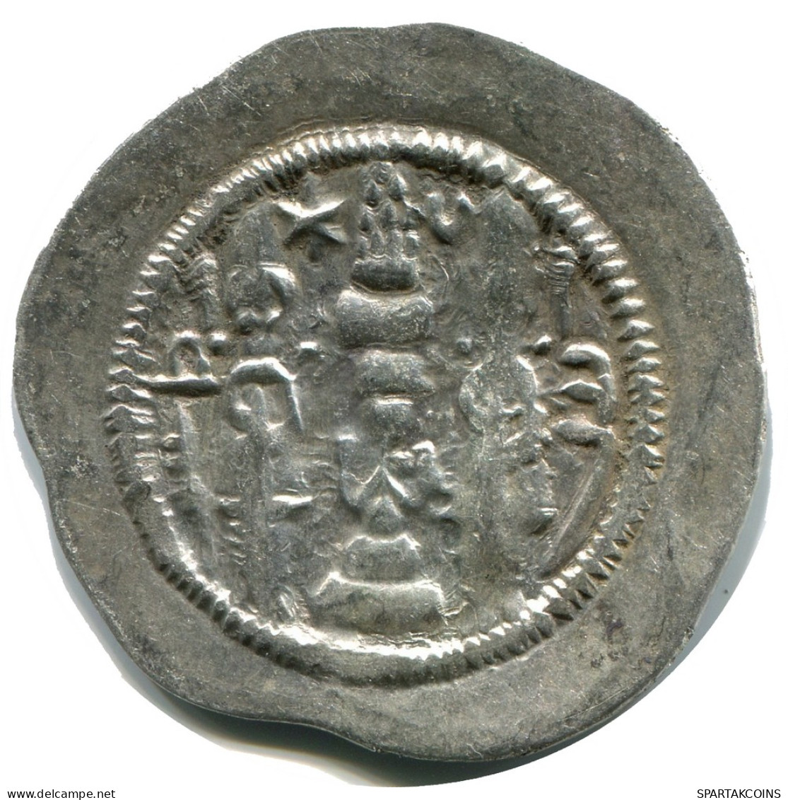 SASSANIAN HORMIZD IV Silver Drachm Mitch-ACW.1073-1099 #AH198.45.F - Orientales