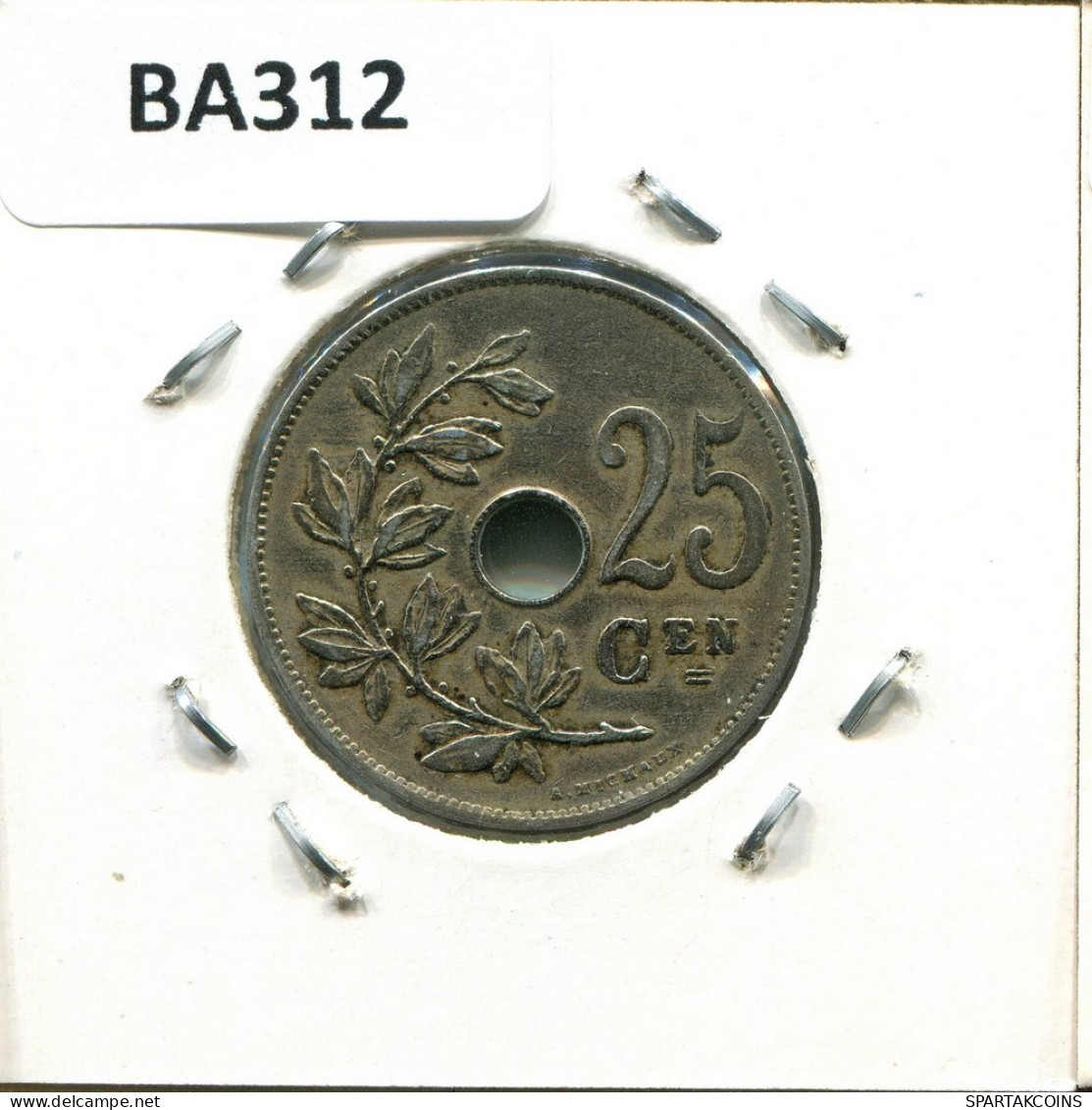 25 CENTIMES 1927 DUTCH Text BELGIQUE BELGIUM Pièce #BA312.F - 25 Cent
