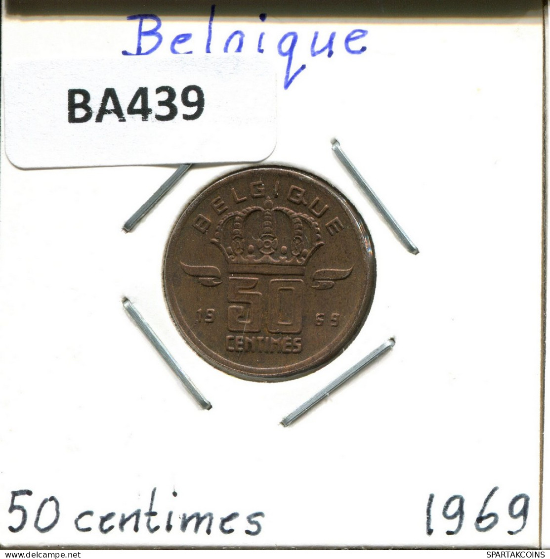 50 CENTIMES 1969 FRENCH Text BELGIQUE BELGIUM Pièce #BA439.F - 50 Centimes