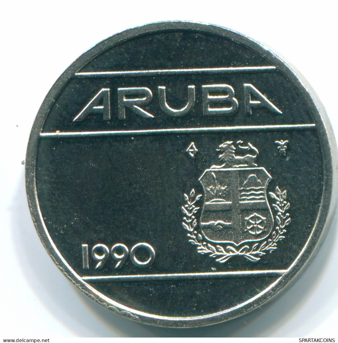 25 CENTS 1990 ARUBA (NÉERLANDAIS NETHERLANDS) Nickel Colonial Pièce #S13637.F - Aruba