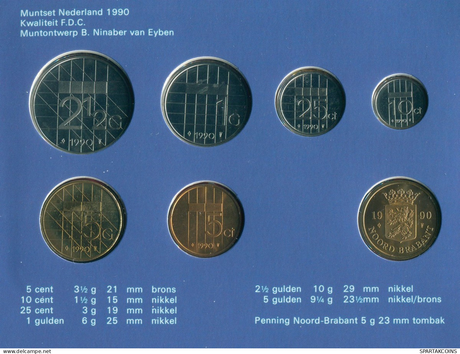 NÉERLANDAIS NETHERLANDS 1990 MINT SET 6 Pièce + MEDAL #SET1109.7.F - [Sets Sin Usar &  Sets De Prueba