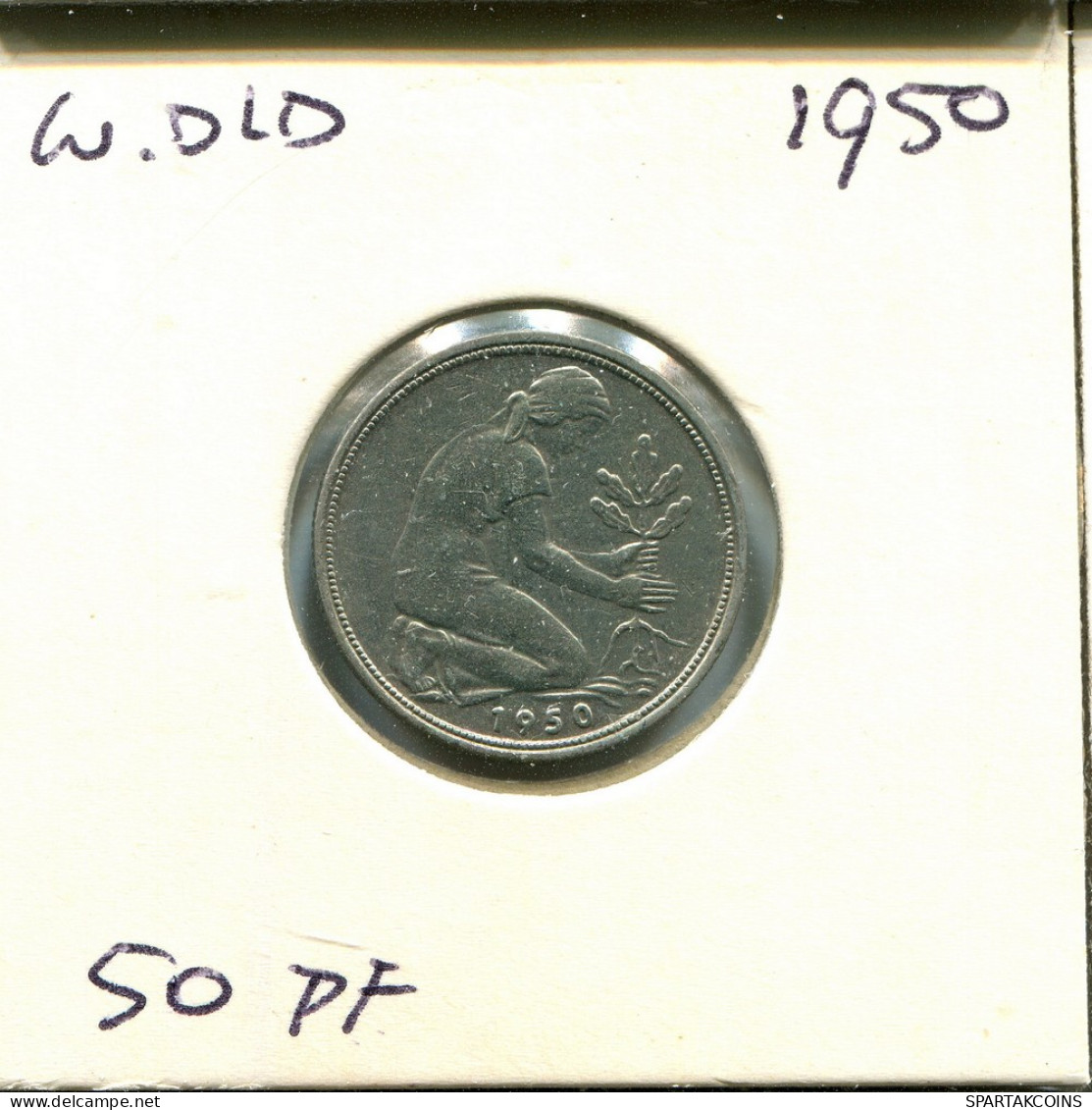 50 PFENNIG 1950 J WEST & UNIFIED GERMANY Coin #AU734.U - 50 Pfennig