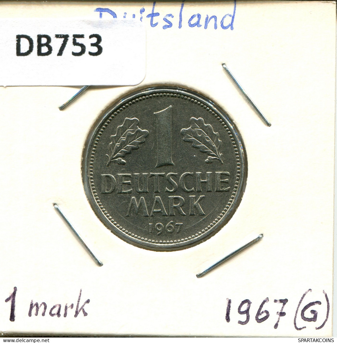 1 DM 1967 G WEST & UNIFIED GERMANY Coin #DB753.U - 1 Mark