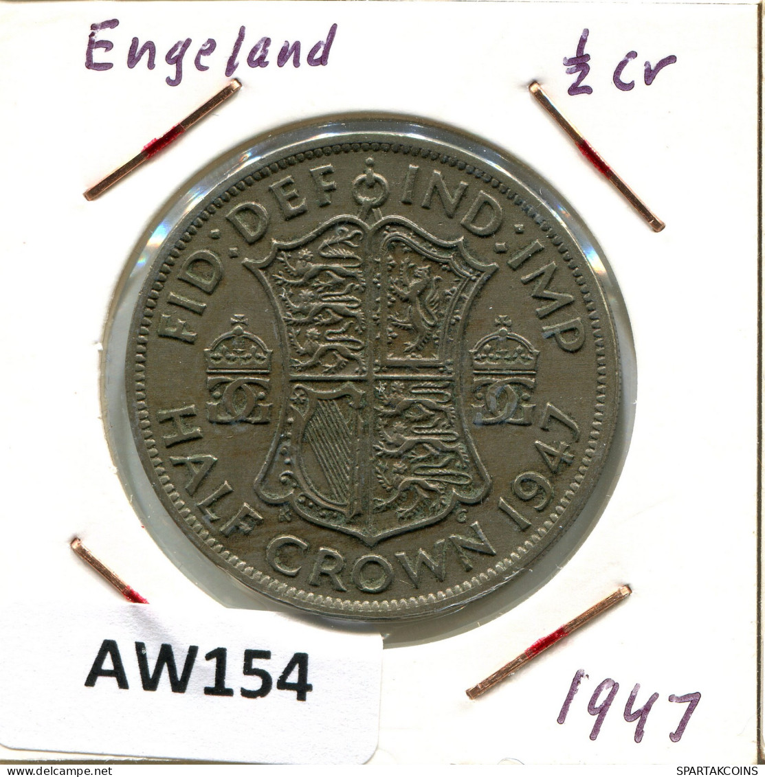 HALF CROWN 1947 UK GREAT BRITAIN Coin #AW154.U - K. 1/2 Crown