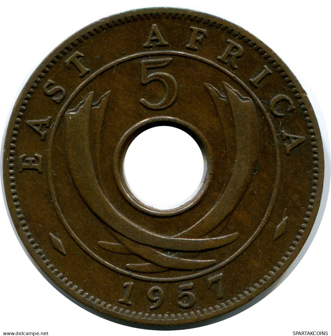 5 CENTS 1957 EAST AFRICA Coin #AP874.U - Britse Kolonie