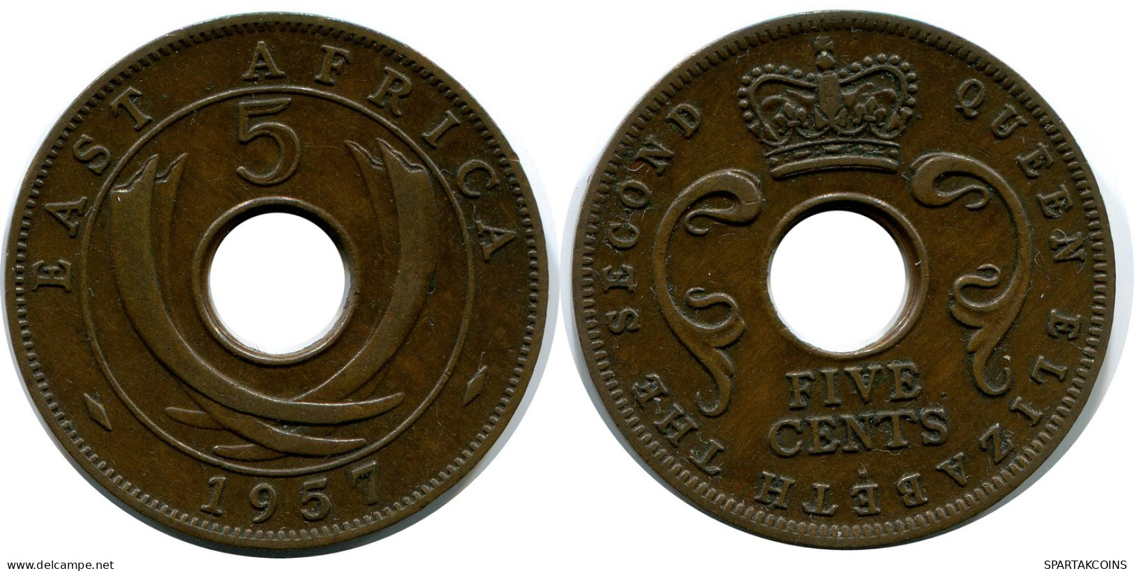 5 CENTS 1957 EAST AFRICA Coin #AP874.U - Britse Kolonie