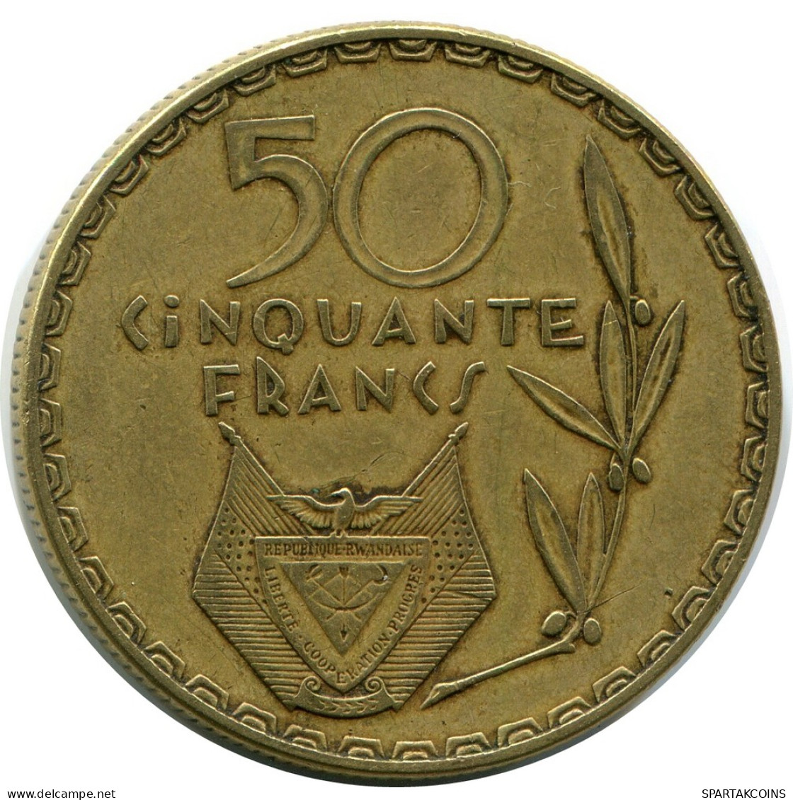 50 FRANCS 1977 RWANDA (RUANDA) Coin #AP929.U - Rwanda