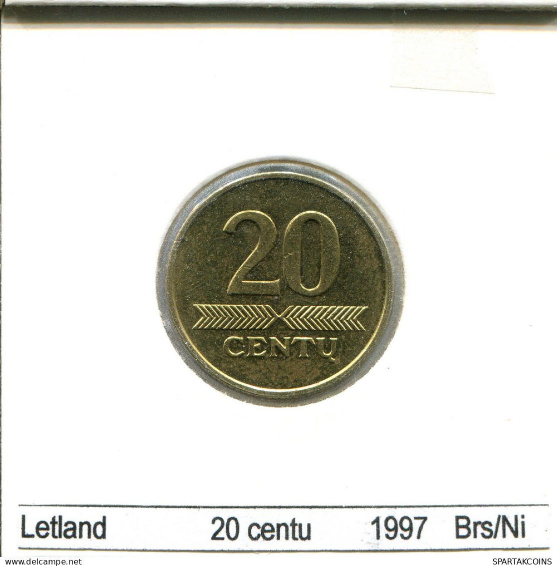 20 CENTU 1997 LITHUANIA Coin #AS693.U - Lithuania