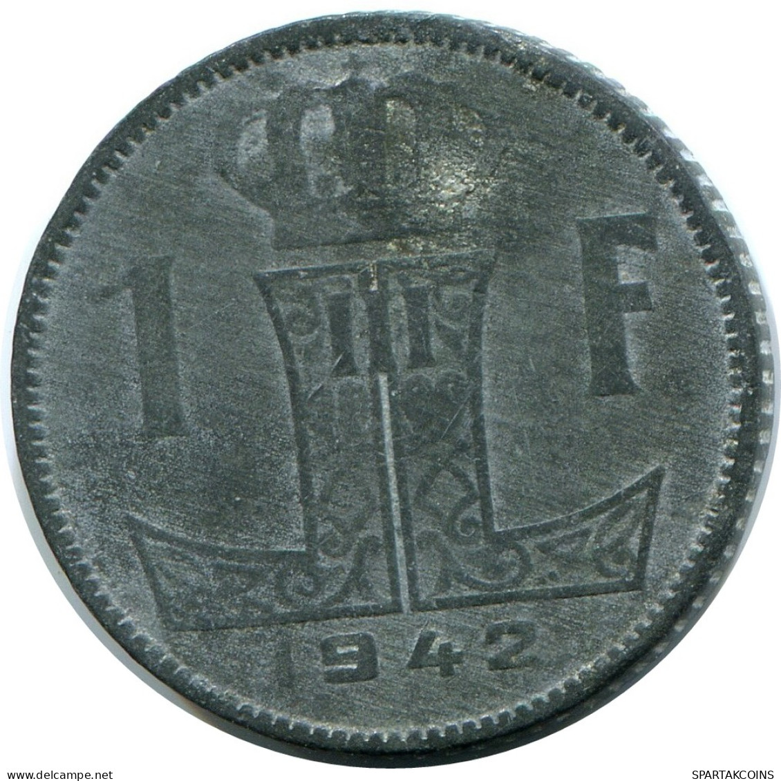 1 FRANC 1942 BELGIQUE-BELGIE BELGIUM Coin #BA708.U - 1 Franc