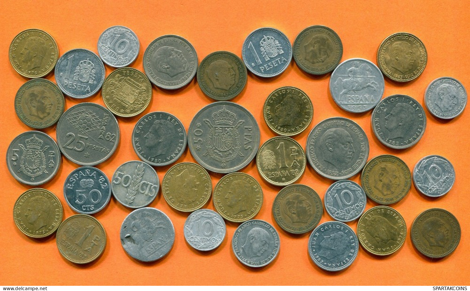 SPAIN Coin SPANISH Coin Collection Mixed Lot #L10258.2.U - Sammlungen