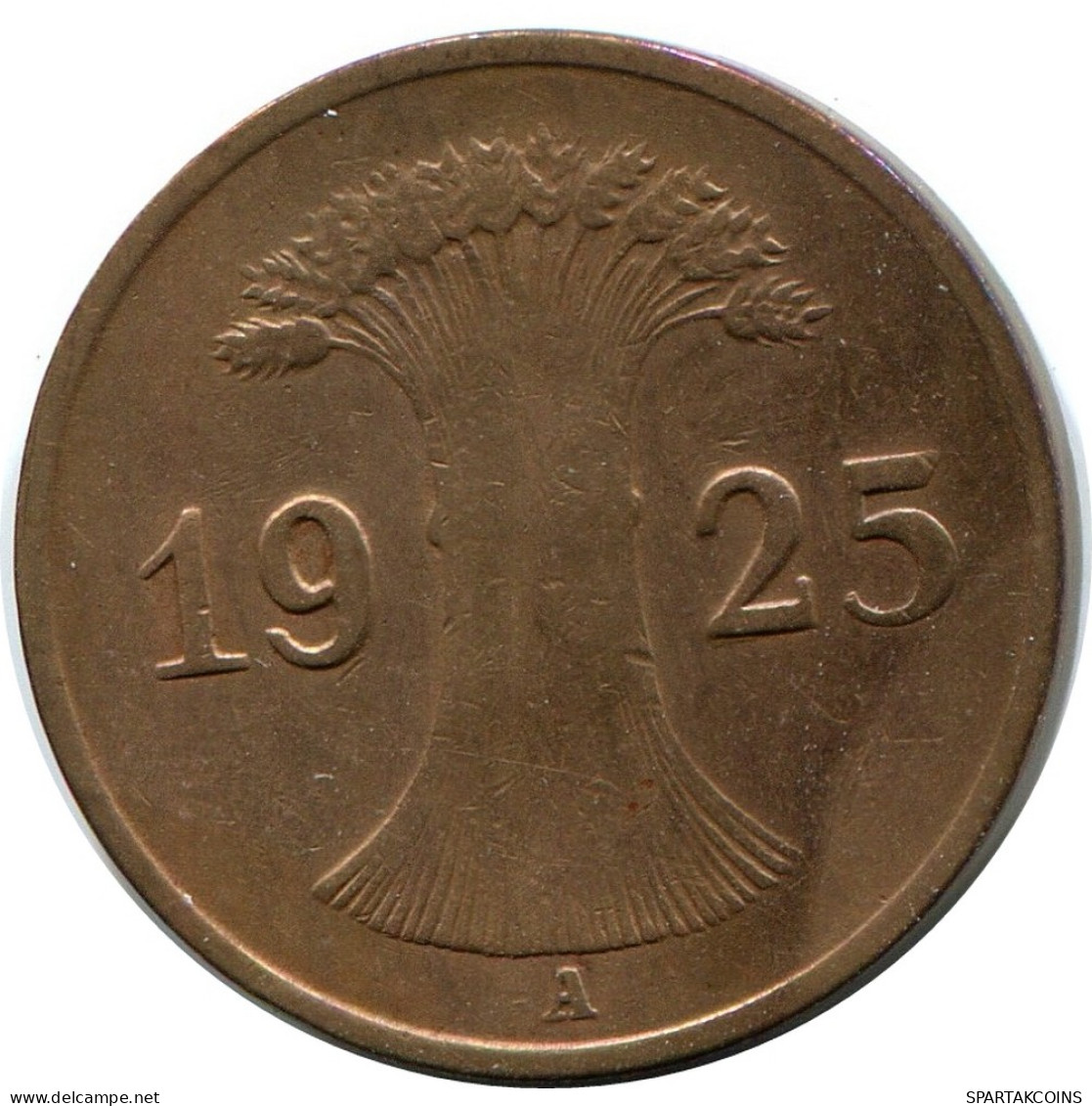 1 REICHSPFENNIG 1925 A GERMANY Coin #DB774.U - 1 Renten- & 1 Reichspfennig