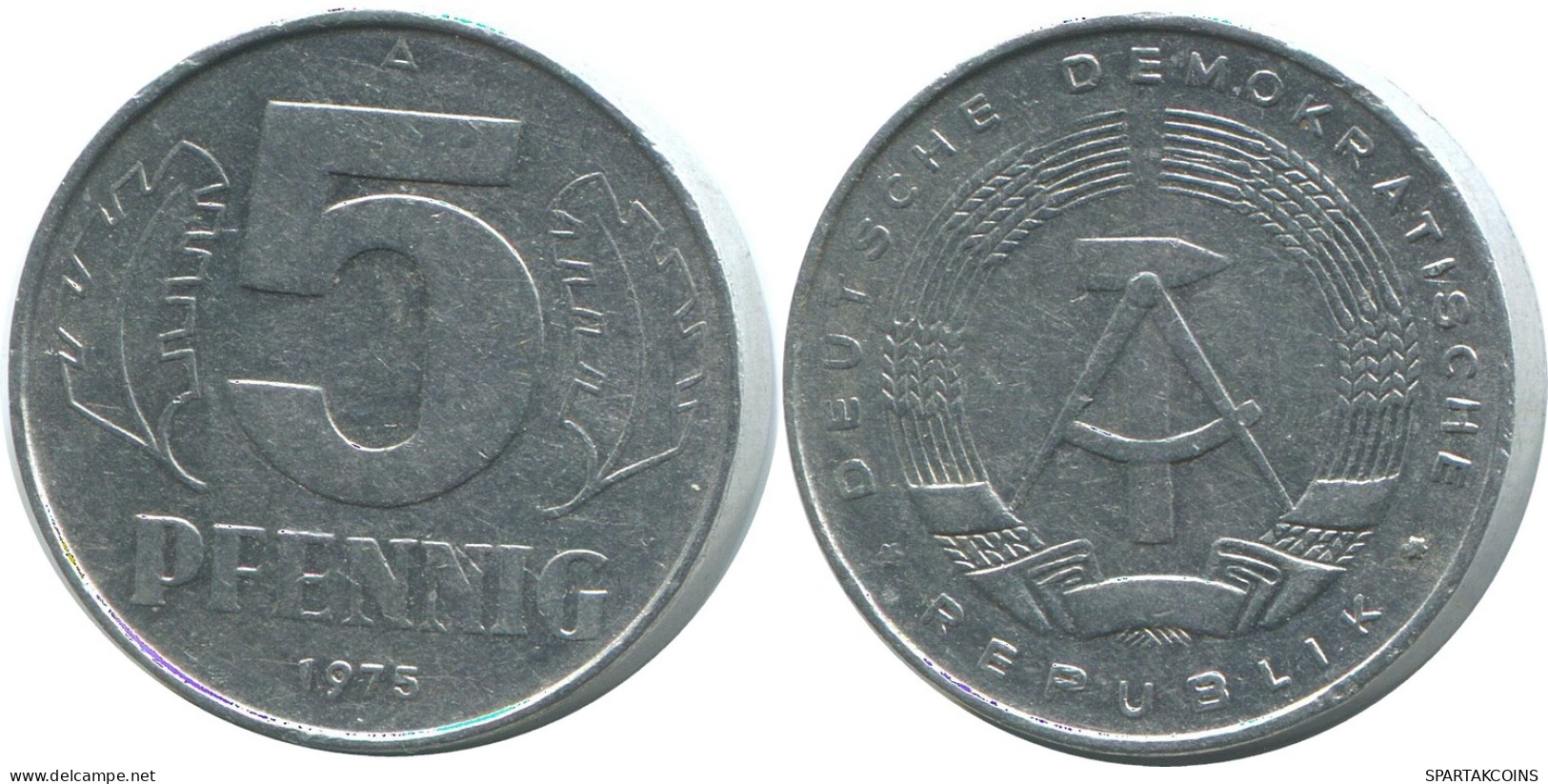 5 PFENNIG 1975 A DDR EAST GERMANY Coin #AE008.U - 5 Pfennig