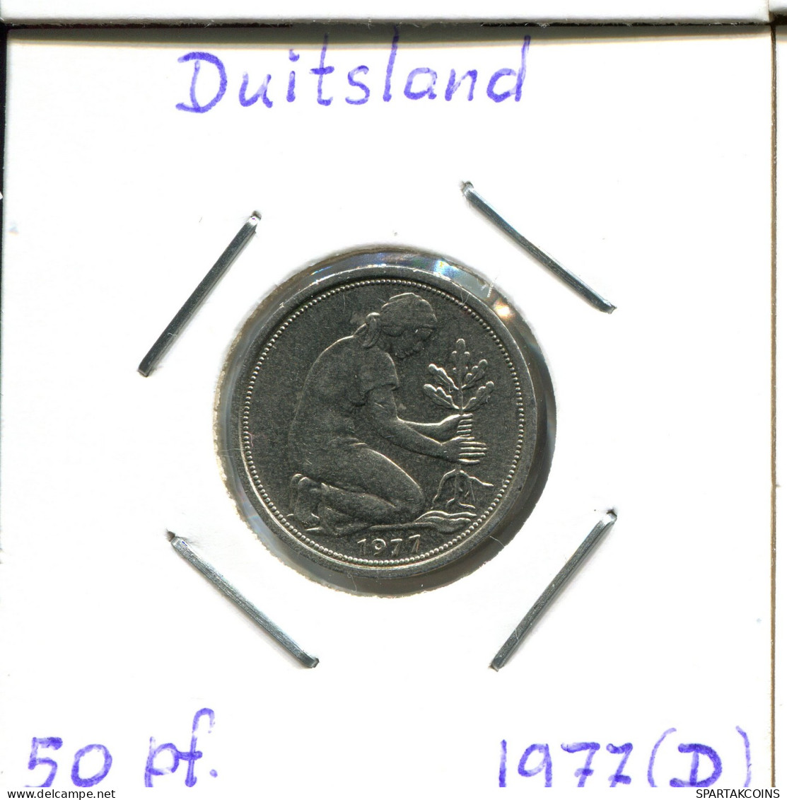 50 PFENNIG 1977 D WEST & UNIFIED GERMANY Coin #DB583.U - 50 Pfennig