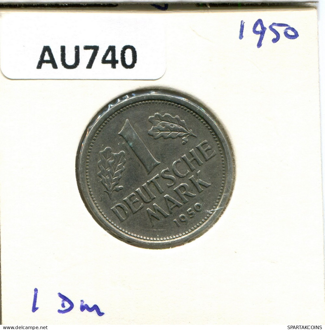 1 DM 1950 J WEST & UNIFIED GERMANY Coin #AU740.U - 1 Marco