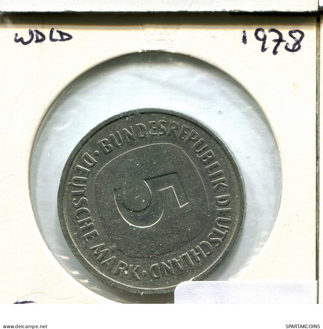 5 DM 1978 G WEST & UNIFIED GERMANY Coin #AU756.U - 5 Mark