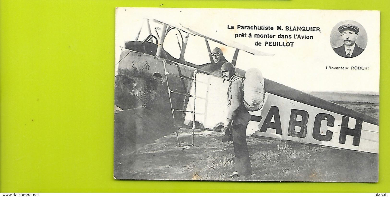 Le Parachutiste BLANQUIER Prêt à Monter Dans L'Avion De PEUILLOT. ROBERT Inventeur - Parachutting