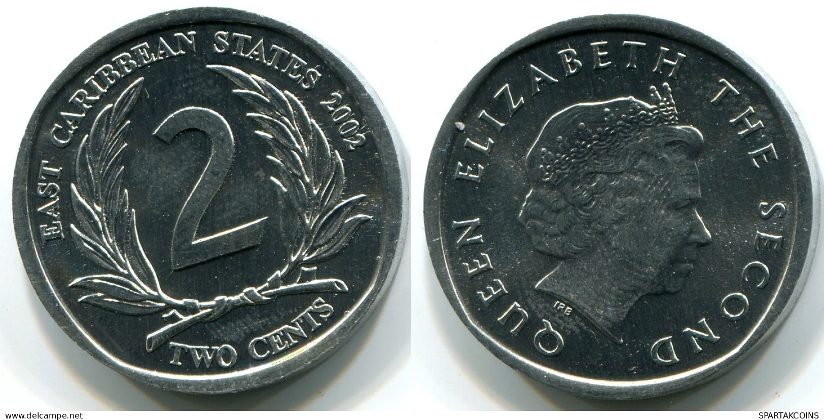 2 CENTS 2002 EAST CARIBBEAN UNC Coin #W10810.U - Caraïbes Orientales (Etats Des)