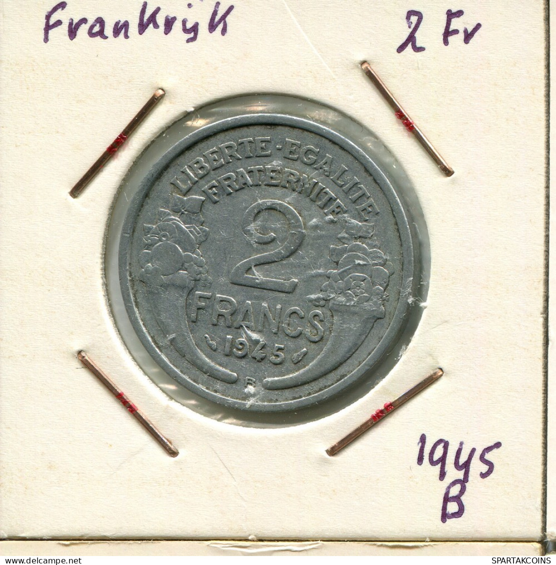 2 FRANCS 1945 B FRANCE French Coin #AM598 - 2 Francs