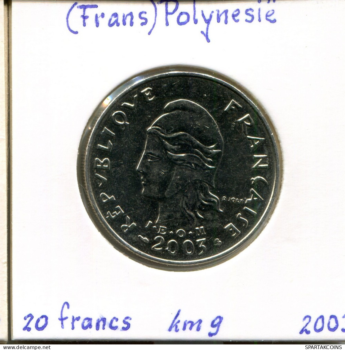 20 FRANCS 2003 Französisch POLYNESIA Koloniale Münze #AM512.D - Polynésie Française