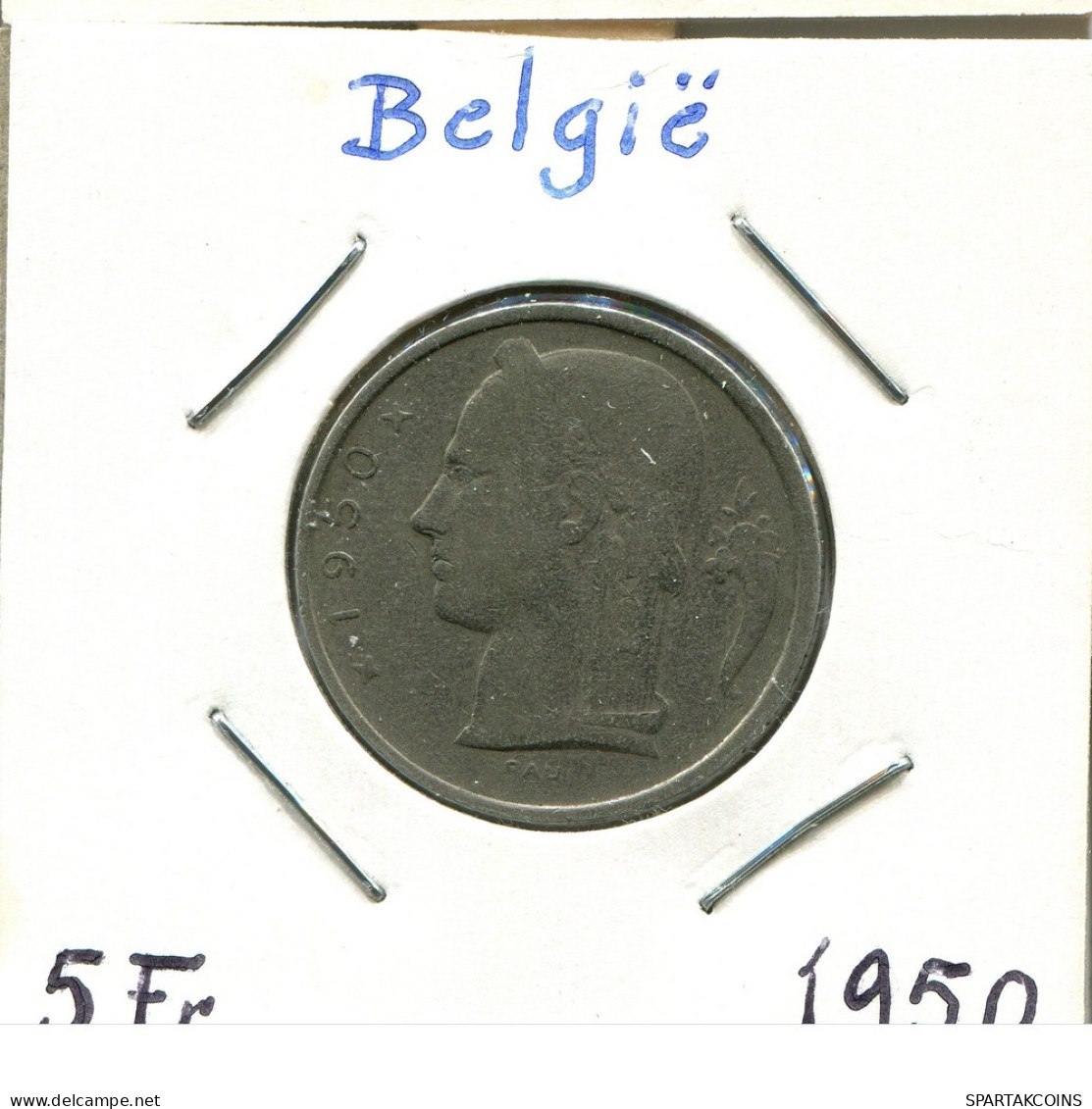 5 FRANCS 1950 DUTCH Text BELGIEN BELGIUM Münze #BA578.D - 5 Francs