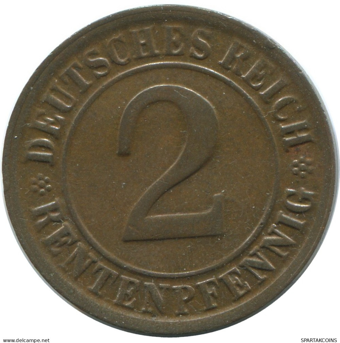 2 RENTENPFENNIG 1923 G DEUTSCHLAND Münze GERMANY #AE290.D - 2 Renten- & 2 Reichspfennig