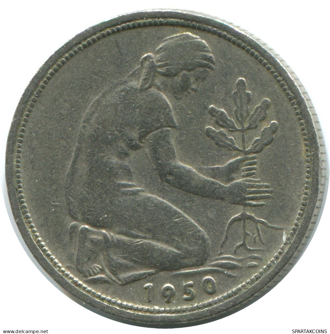 50 PFENNIG 1950 D BRD DEUTSCHLAND Münze GERMANY #AG338.3.D - 50 Pfennig