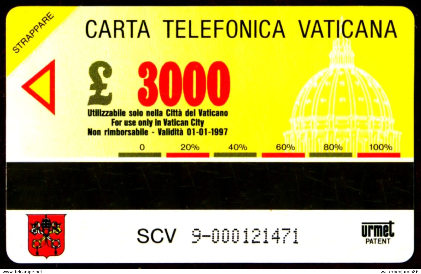 G VA 9 C&C 6009 SCHEDA TELEFONICA NUOVA MAGNETIZZATA VATICANO PREFISSO CITTA' - Vaticano