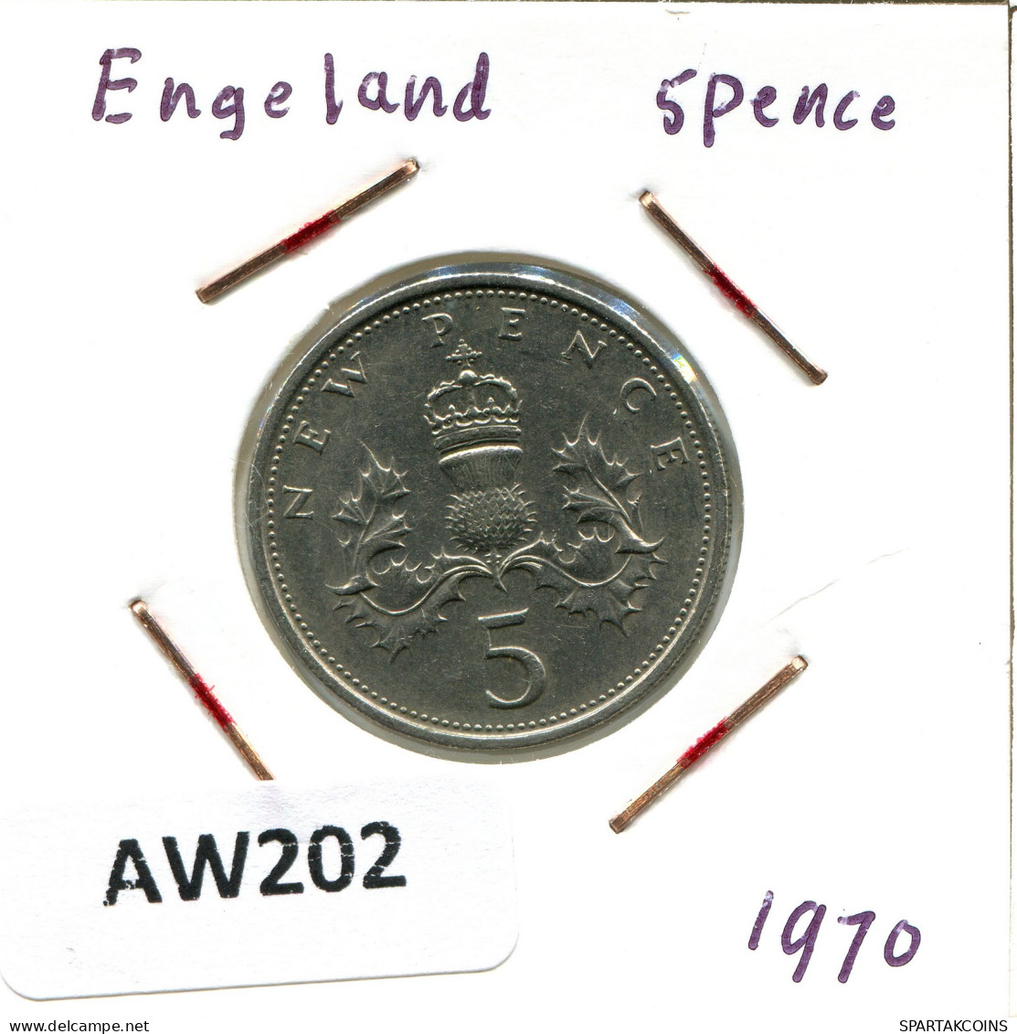 5 NEW PENCE 1970 UK GROßBRITANNIEN GREAT BRITAIN Münze #AW202.D - Andere & Zonder Classificatie