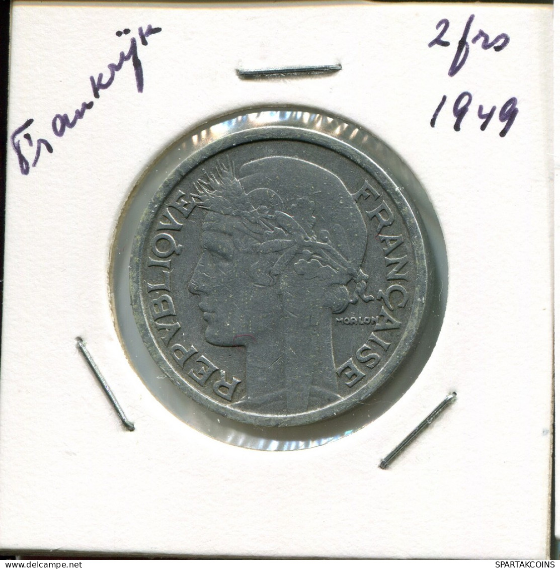 2 FRANCS 1949 FRANKREICH FRANCE Französisch Münze #AN991.D - 2 Francs