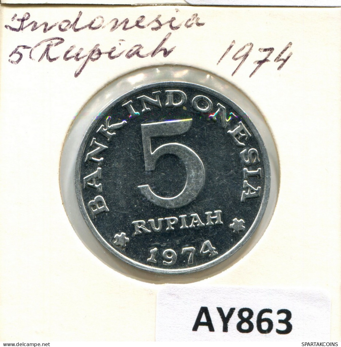 5 RUPIAH 1974 INDONESISCH INDONESIA Münze #AY863.D - Indonésie