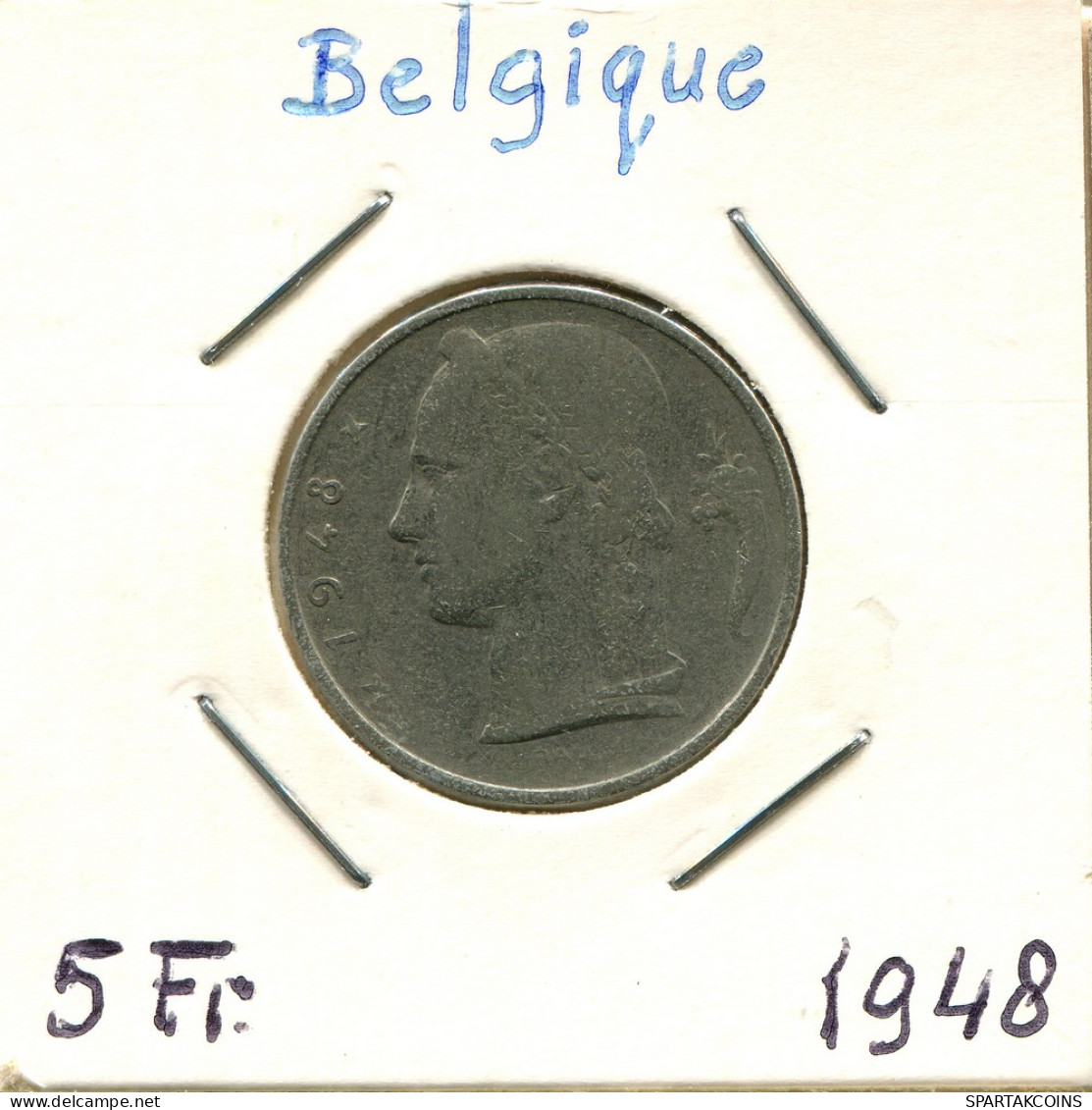 5 FRANCS 1948 Französisch Text BELGIEN BELGIUM Münze #BA575.D - 5 Francs