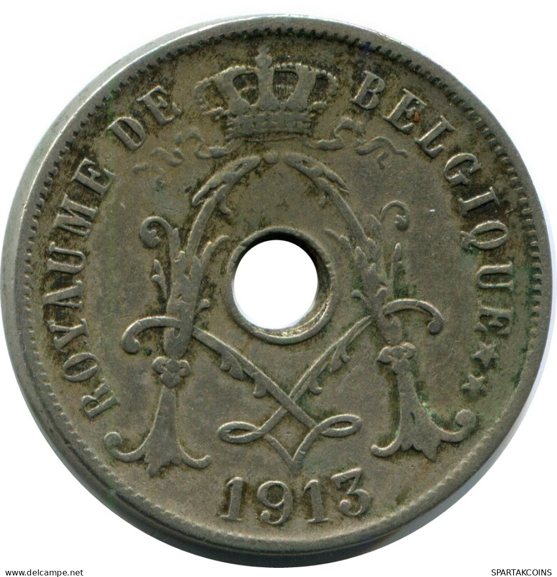 25 CENTIMES 1913 Französisch Text BELGIEN BELGIUM Münze #AW981.D - 25 Cent
