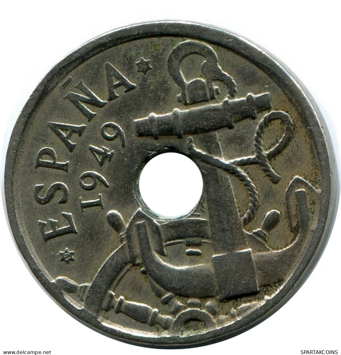 50 CENTIMOS 1949 SPANIEN SPAIN Münze #AR161.D - 50 Centiem