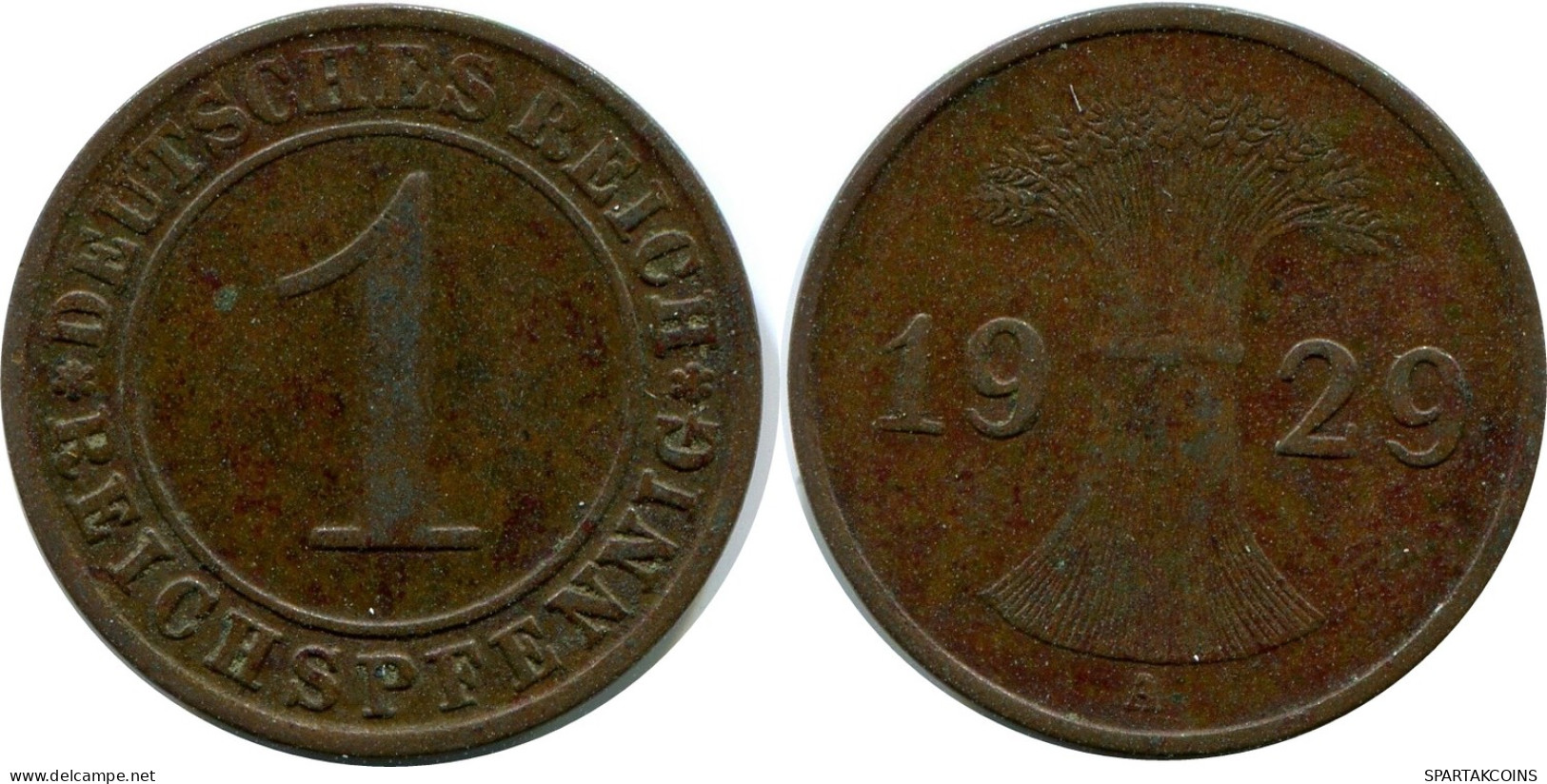 1 REICHSPFENNIG 1929 A DEUTSCHLAND Münze GERMANY #DA776.D - 1 Renten- & 1 Reichspfennig