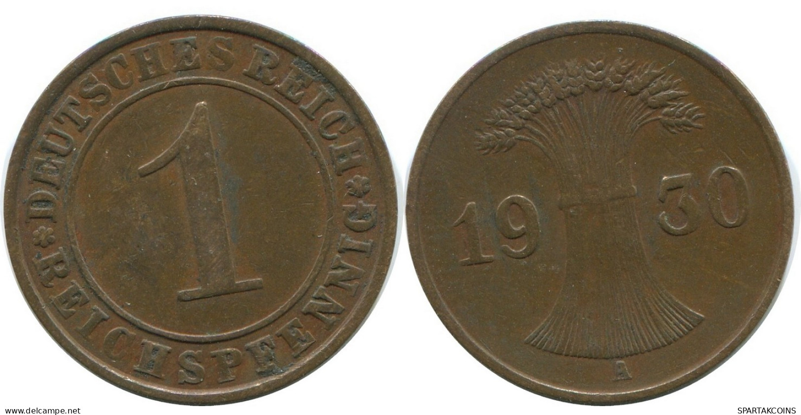 1 REICHSPFENNIG 1930 A DEUTSCHLAND Münze GERMANY #AD458.9.D - 1 Renten- & 1 Reichspfennig