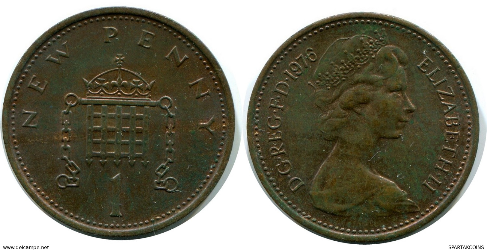 PENNY 1976 UK GROßBRITANNIEN GREAT BRITAIN Münze #AX087.D - 1 Penny & 1 New Penny